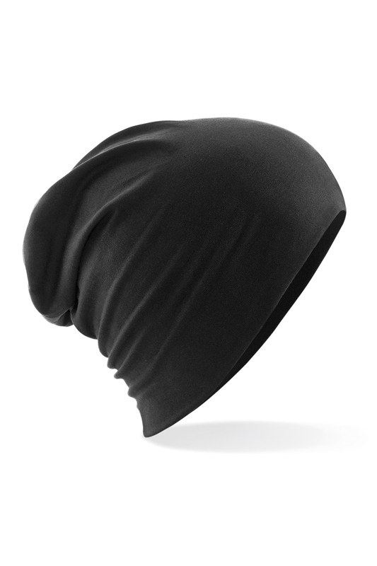 Pitkä musta puuvillatrikoopipo