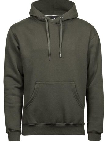 Syvänvihreä huppari etutaskulla