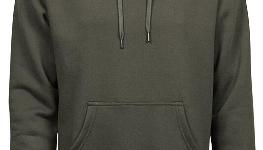 Syvänvihreä huppari etutaskulla